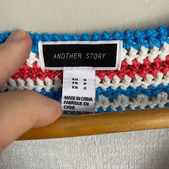 Another Story Women's Crochet Trimmed‎ White Beach Cover-Up Top Size Small - Picture 2 of 11